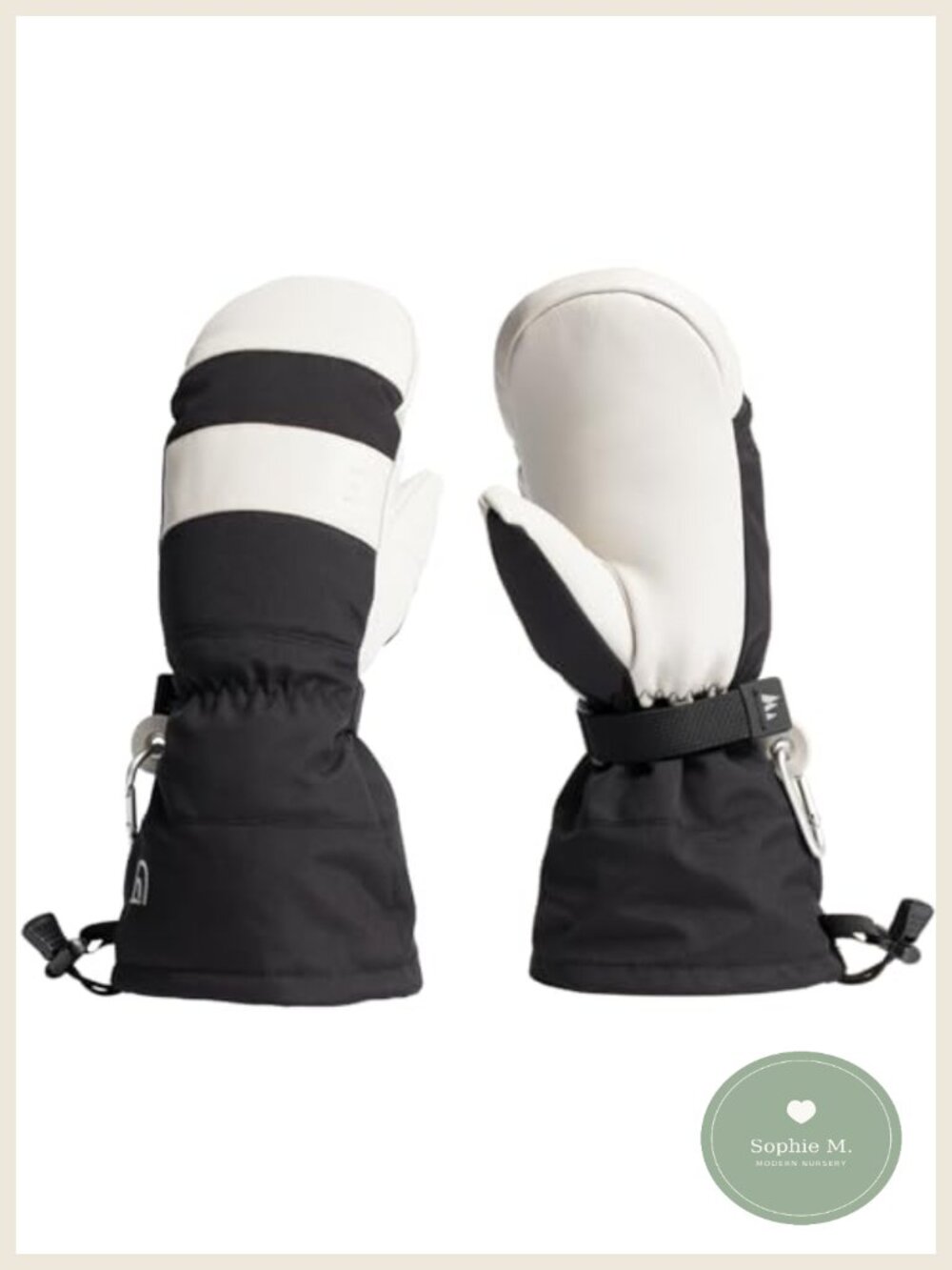 Insulated Waterproof Long-Cuff Ski Mittens Goat Leather Thinsulate